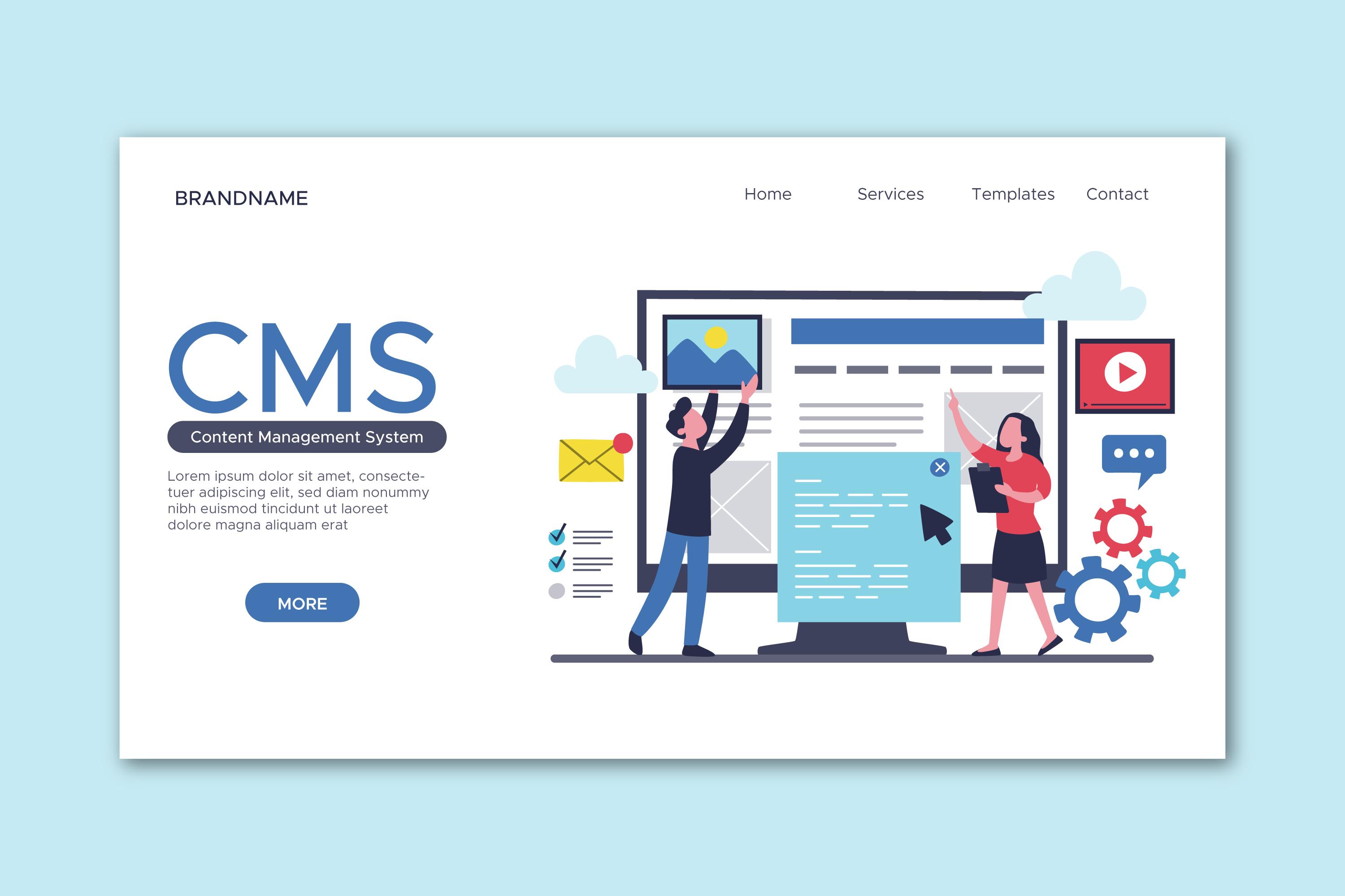 CMS dashboard for managing website content